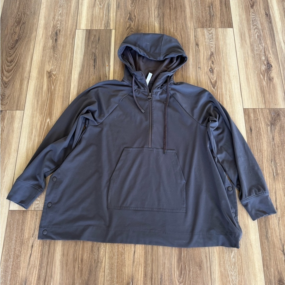 Athleta Glacier Handkerchief Hoodie Snap sides Gray Size XS - Picture 3 of 7